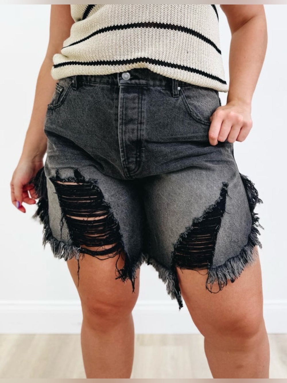 Distressed Denim Short - Picture 12 of 13